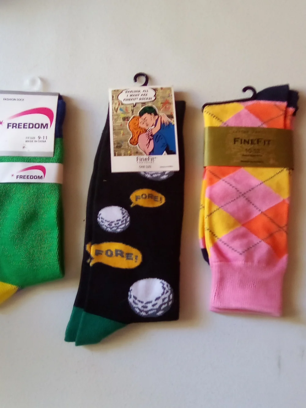 Black Golf Ball Crew Socks with Green Accents ( Bag B )